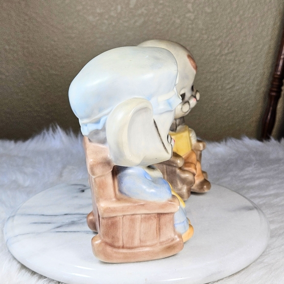 Vintage Art Studio Hand Painted Made Grandpa Grandma Mice Mouse 9in 70s LG - Picture 2 of 11